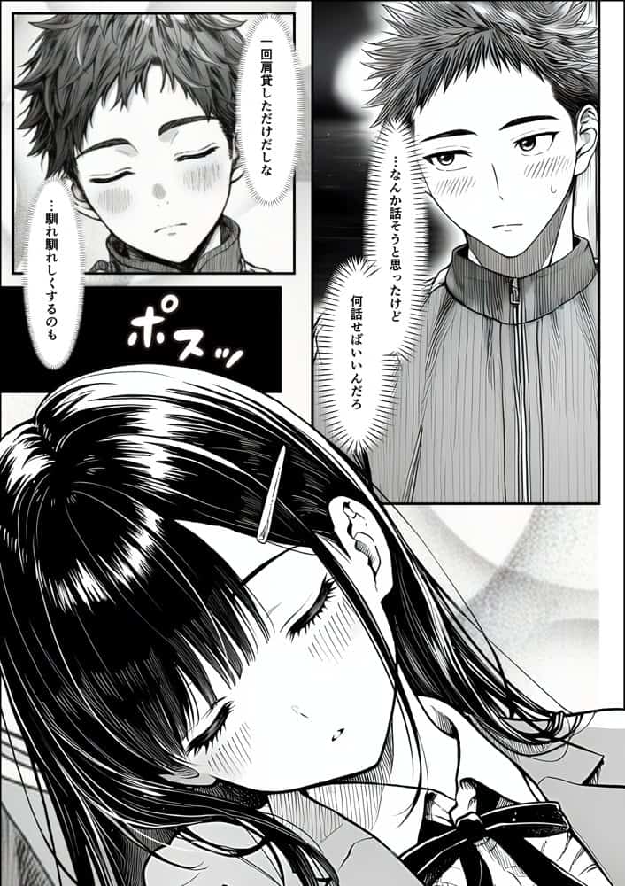電車で何度も肩にもたれかかってくる女の子と、子作りセックスしてしまった