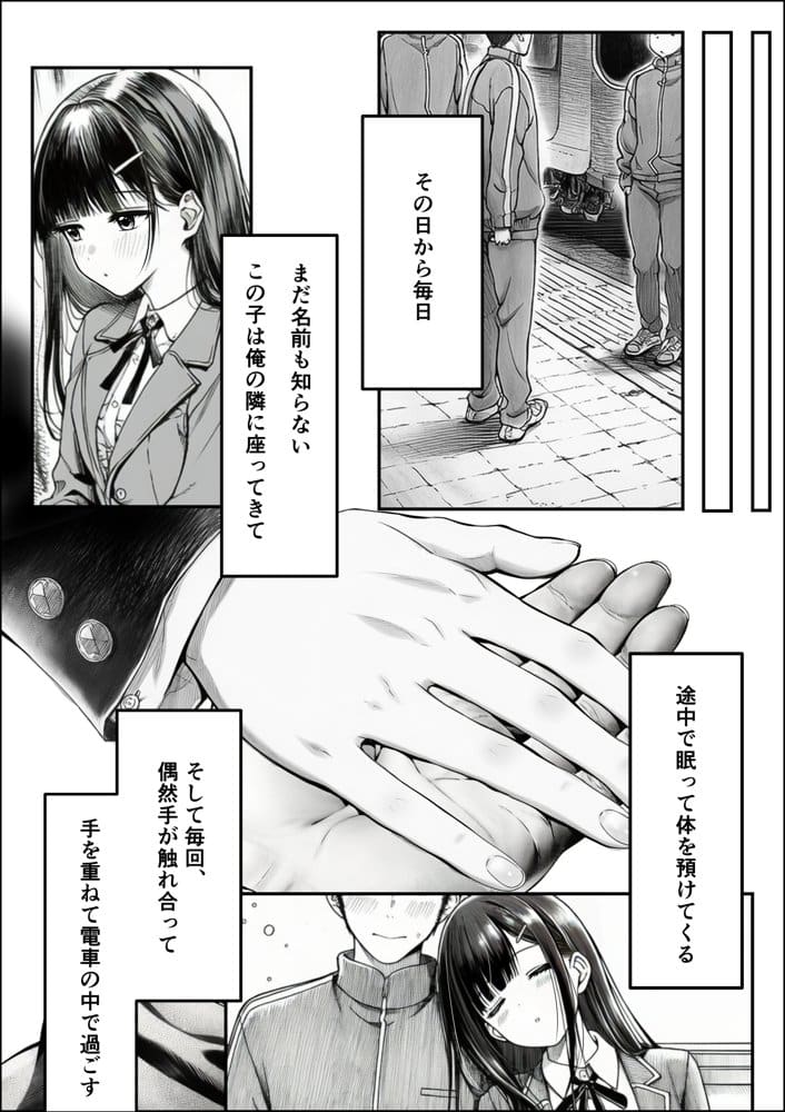 電車で何度も肩にもたれかかってくる女の子と、子作りセックスしてしまった